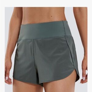 CRZ YOGA Women's Grey Sage Athletic Shorts